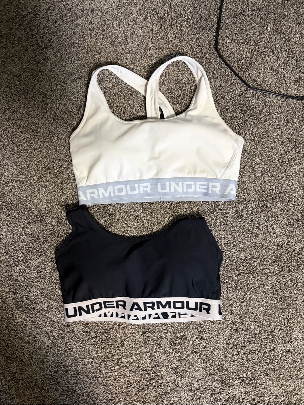 Under Armour White and Black Sports Bras - Twin Pack